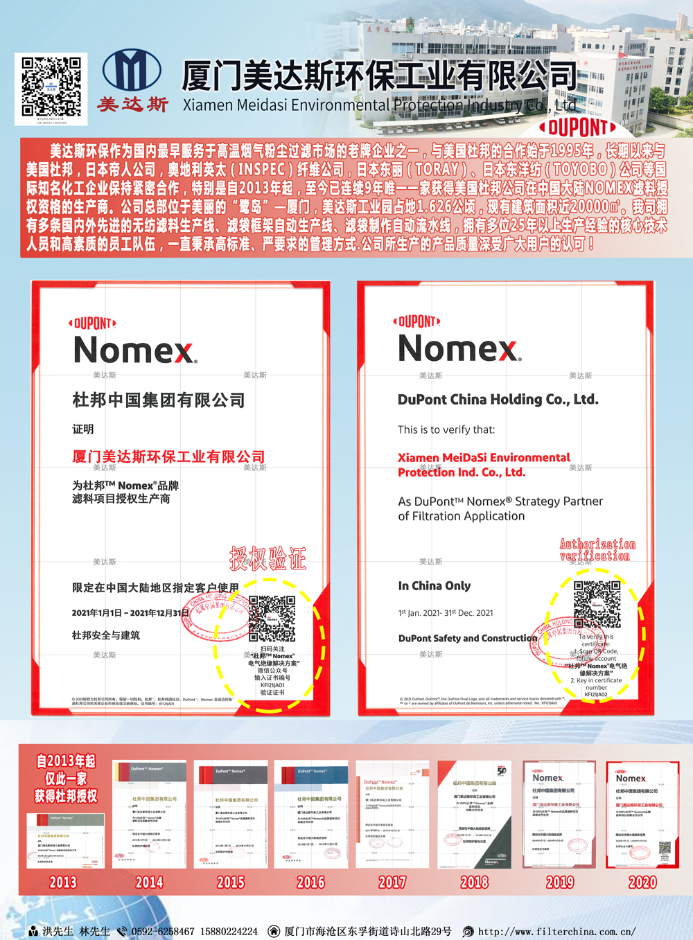 2021年杜邦Nomex滤料授权公示！2021年第一车杜邦Nomex纤维送达